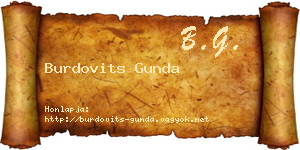 Burdovits Gunda névjegykártya